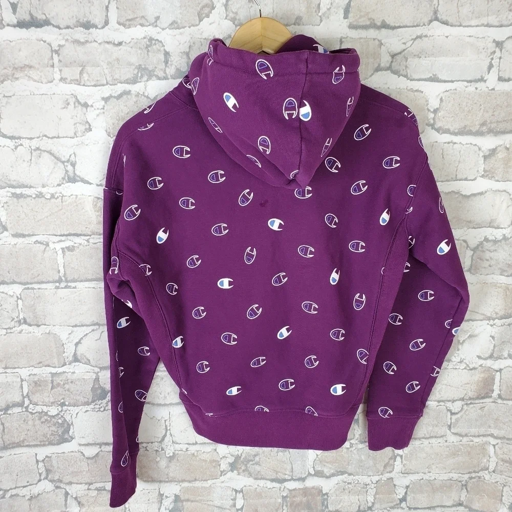 Champion Purple Reverse Weave Hoodie Tossed  Cs Size Small - Picture 7 of 16